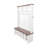 Hall Tree with 6 Hooks, Practical Walnut Entryway Bench with Adjustable Shelves-863387150