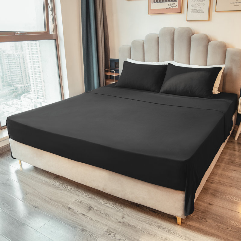Sheet Set Ultra Soft Jersey Knit Sheet Set Deep Pocket, Twin, Silver Gray