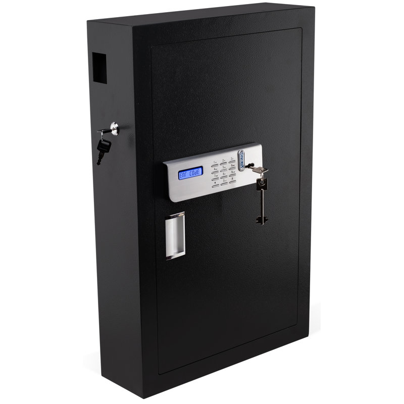 Black Steel Key Safe with Lockable Drop Slot, 144 Key Capacity