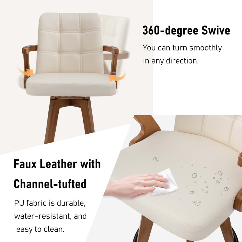 Corrales Swivel Bar Stool, Beige, Bar Stool (78.7cm Seat Height)