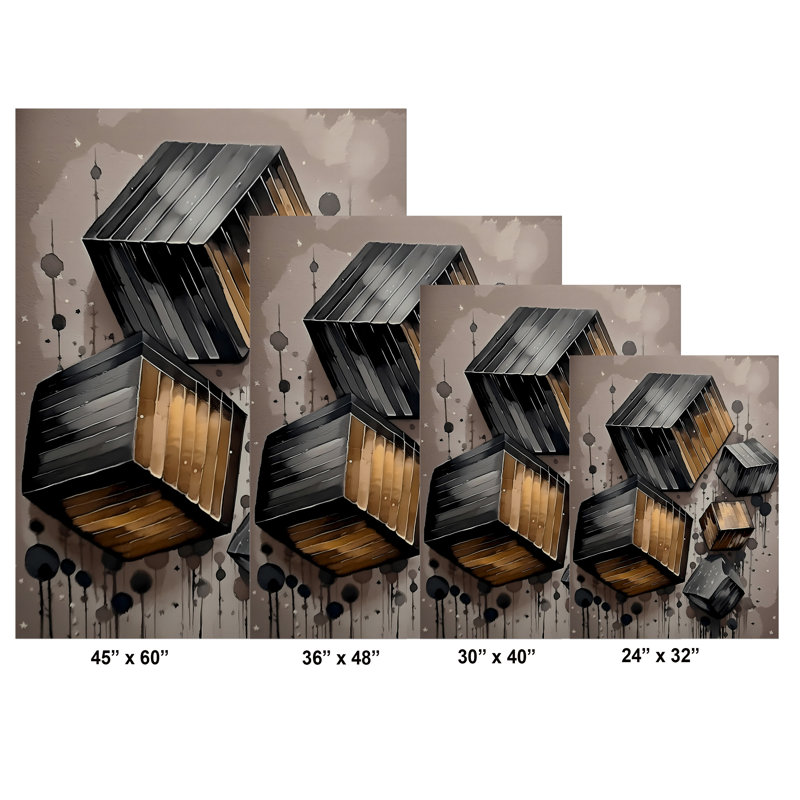 Réflexions cubiques, H 32 po x l 24 po