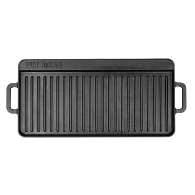 Pit Boss Cast Iron Rectangular Reversible Grill and Griddle Pan