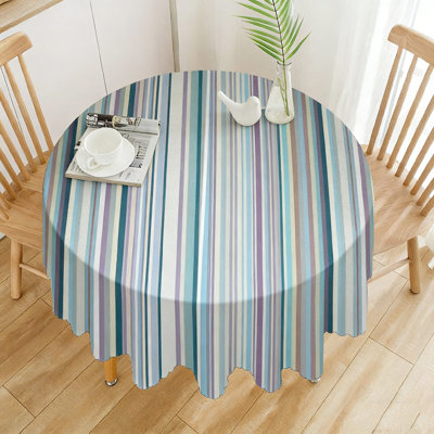 Waterproof Round Tablecloth,152L X 152W CM,Blue