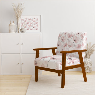 Chaise rembourrée Floral - Fauteuil rose coquelicots