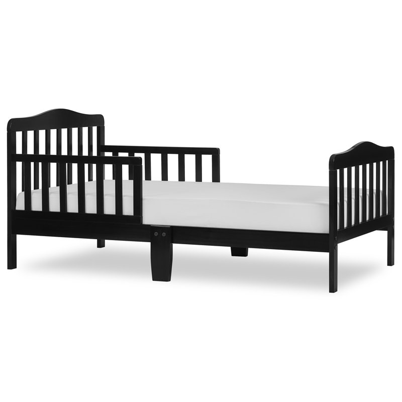 Classic Toddler Solid Wood Bed, Black