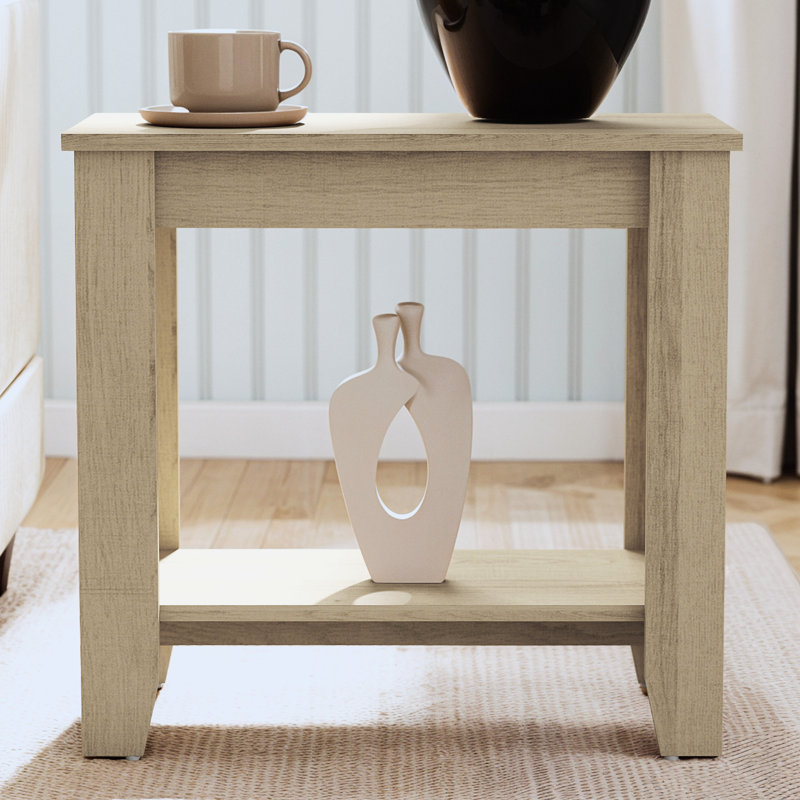Table d'appoint Justine Basilico avec rangement, Chêne d'Oslo