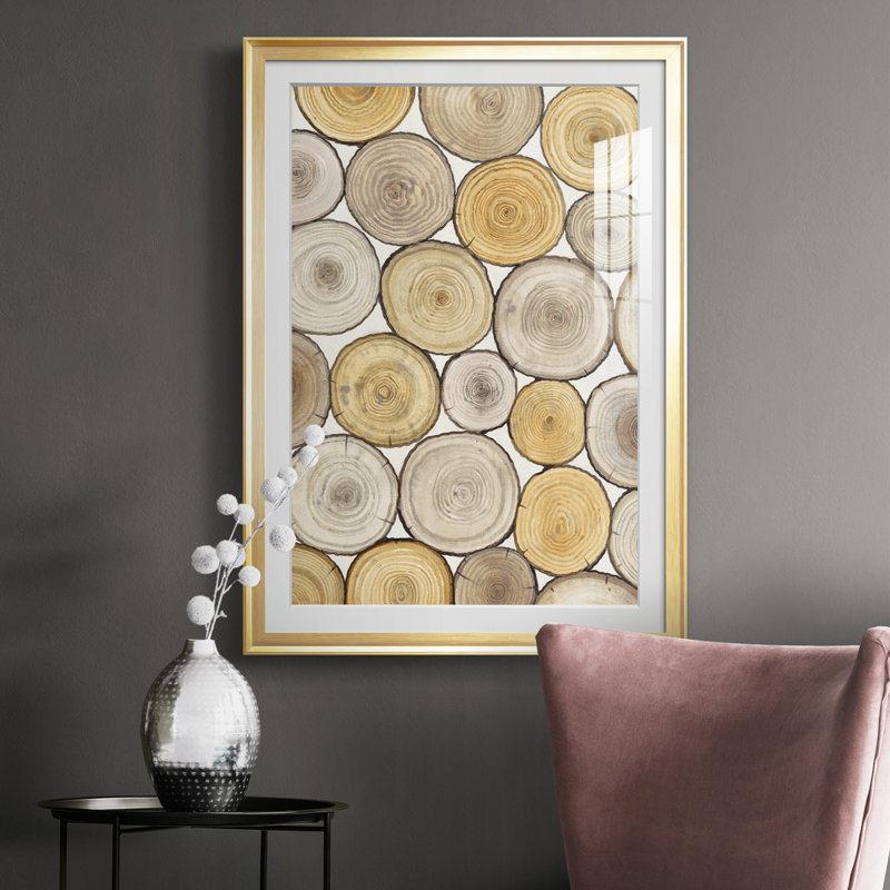 " Tree Ring Study II ", 42.5" H x 30.5" W x 1" D, Gold
