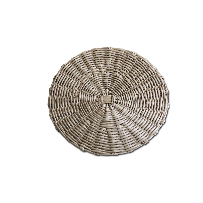 Vida Faux Wicker Round Placemats, Seagrass