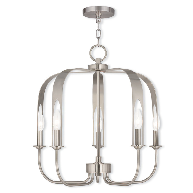 Lustre géométrique unique à 6 lumières Ameia, Nickel brossé