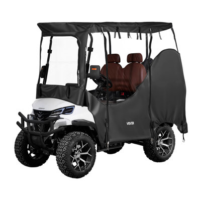 Golf Cart Cover, Visible Full-Enclosure 2&2+2 Passenger Golf Cart, 600D Waterproof Oxford Fabric Club Car Cover Fits Most Carts Club Car, Yamaha, EZGO, Honda, PVC Coating & Windproof Hook Design
