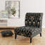 Fauteuil de chambre rembourré moderne bleu et doré