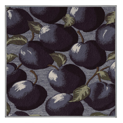  Washable Damson Plum Fruits Area Rug