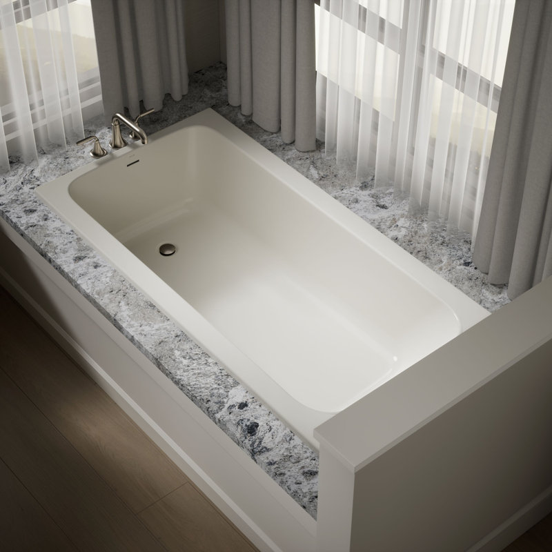 Avec 72 In. X 36 In. Drop-In Bath, Off White