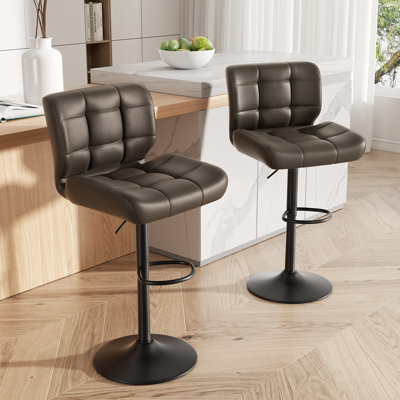 Adjustable Height Counter Stool with Metal Frame