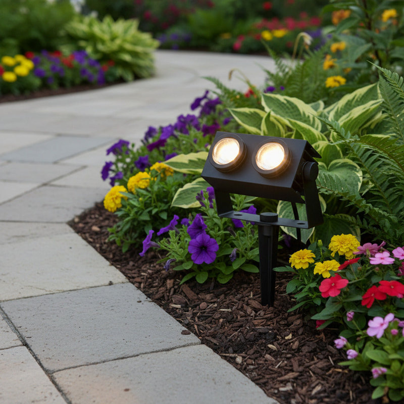 UltraBeam 24 Watt LED Twin Black Outdoor LED Spike Light - IP65 - 240 Volt Input