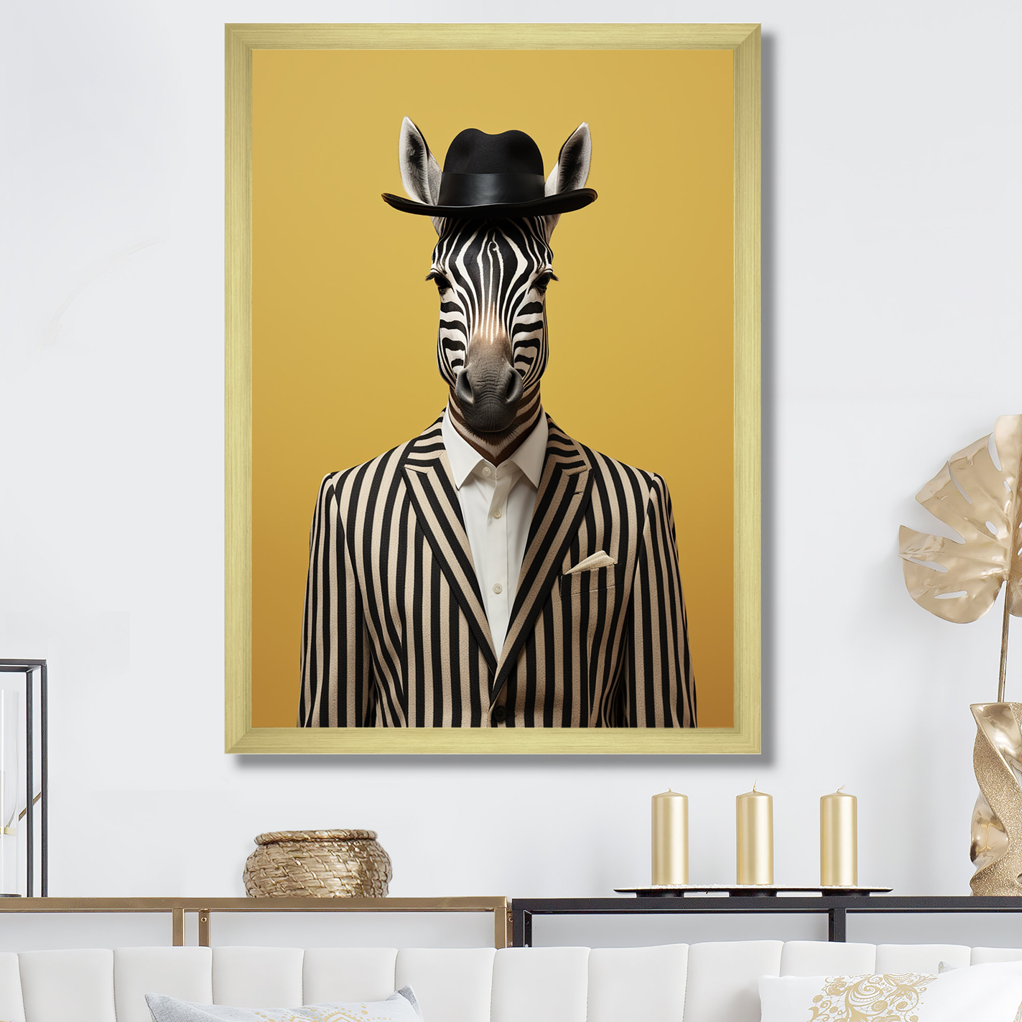 Trinx Chic Zebra Suit - Zebra Animal Wall Art | Wayfair