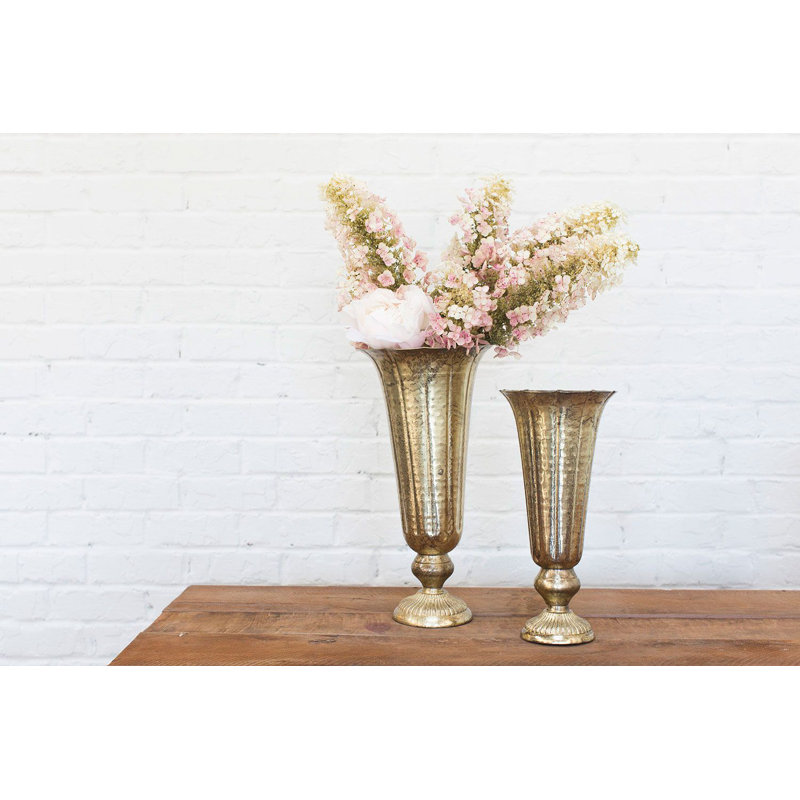 Vase de table Evie-Anne, Or, H 14 po x l 6,5 po x P 6,5 po