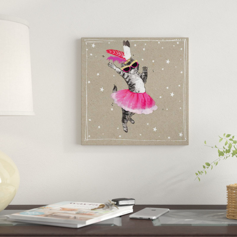« fantaisiste short chats v », impression sur toile, H 12 po x l 12 po x P 0,75 po, Toile tendue
