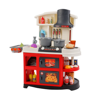 Toddler Pretend Play Toy Kitchen Set With Realistic Light & Sound