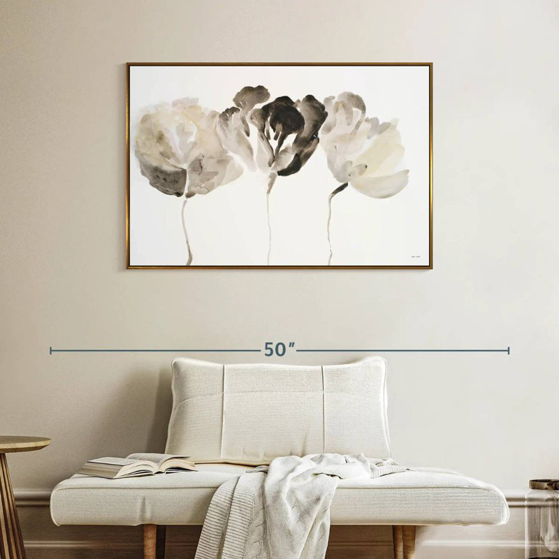 Trio en lumière, Cadre flottant doré, 40 po x 27 po