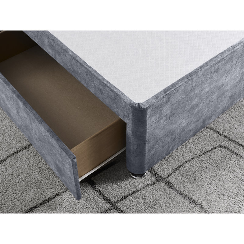 Marble Divan Bed Base, Gunmetal, Small Single (2'6), No Drawers