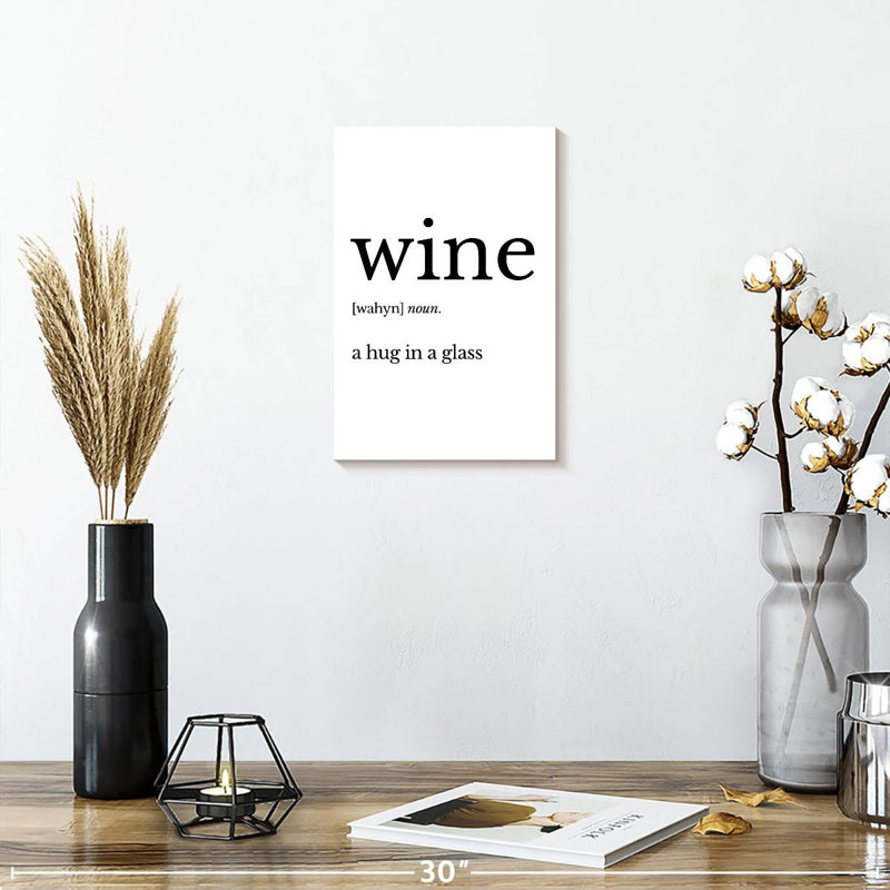 Wine Typography, 24" H x 16" W