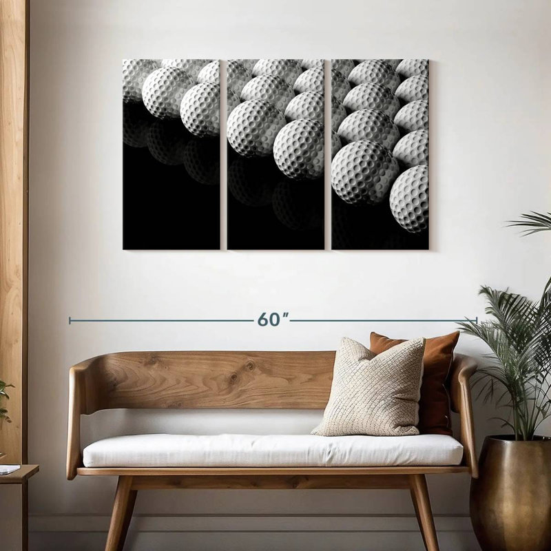 Rangées de balles de golf Sireci, H 28 po x l 45 po