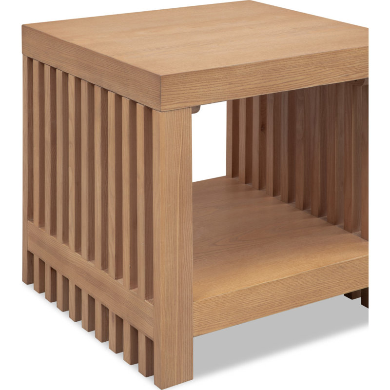 Finnian Side Table, Natural Wood