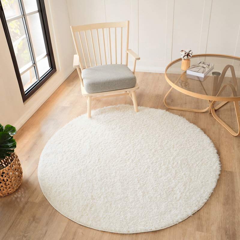 Ridout Power Loom Rug, Cream, Round 120 cm, Polyester