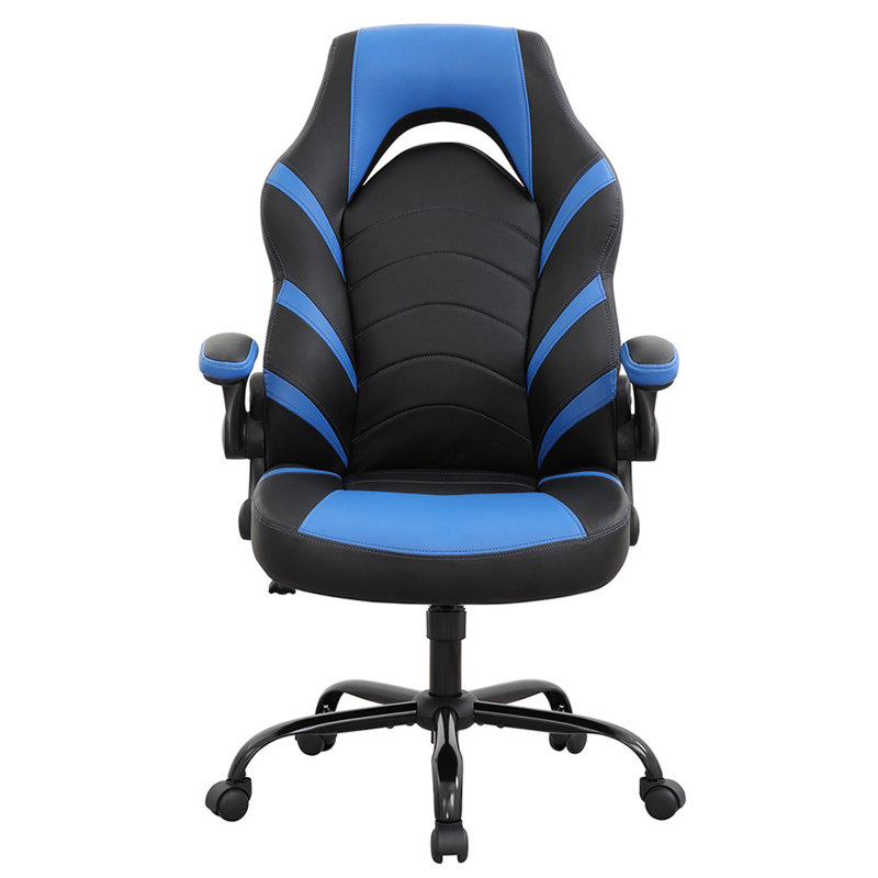 Fauteuil de jeu PC et de course, Similicuir bleu
