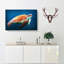Sea Turtle In The Blue Ocean In Abstract - Wrapped Canvas-55339380