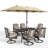 Bjartmar 6 - Person Outdoor Dining Set with Umbrella(Optional) & 6 Swivel Chairs-987339375-978741102