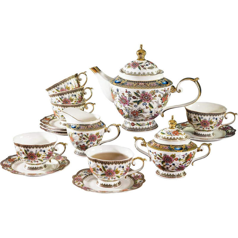 Service à thé en porcelaine rétro