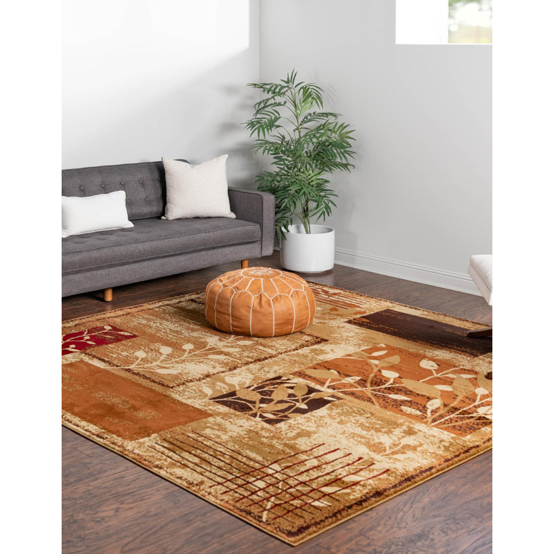 Cafe Floral Indoor Rug, Square 7'10"