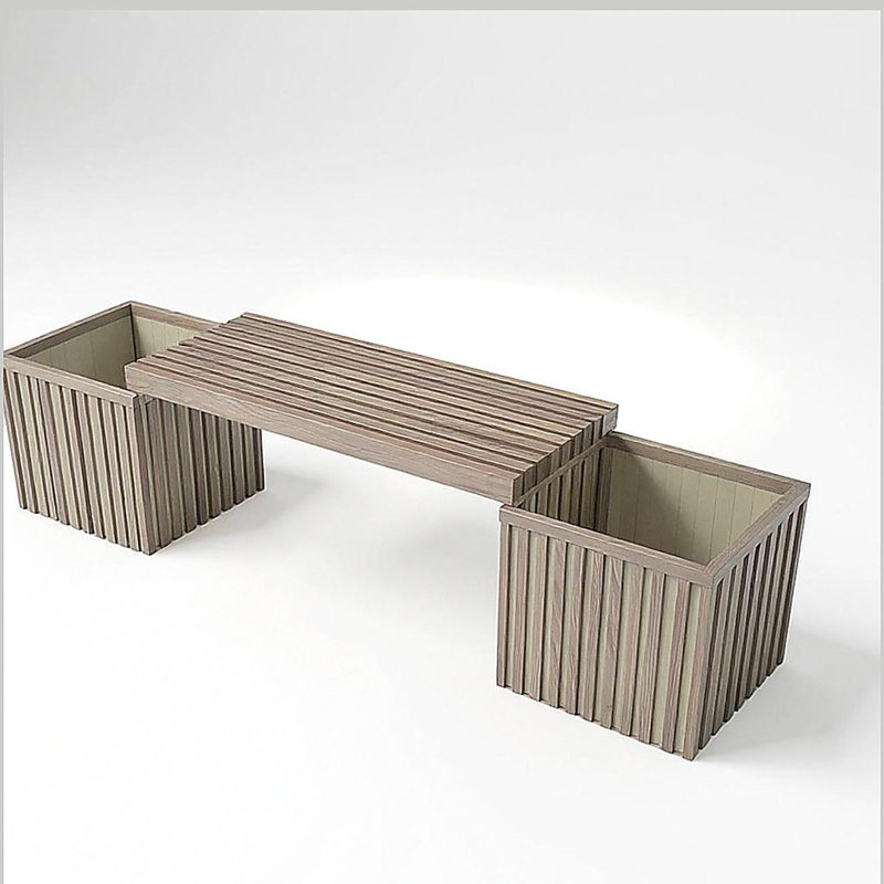 Banc de jardinière Grove - Brun cendré