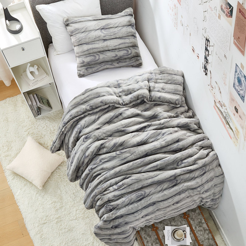 Coma Inducer Jelly Rolls Chunky Bunny Oversized Comforter Set, Twin Extra Long Comforter + 1 Standard Sham, Gray
