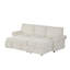 U_STYLE Canapé-lit modulaire convertible de 95 po avec méridienne de rangement, dossier escamotable avec 2 porte-gobelets, accoudoirs arqués avec garniture cloutée, tissu en polyester tricoté Warp, structure en bois d'acacia