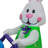 48" H LED Lighted Bunny with Wheelbarrow Inflatable