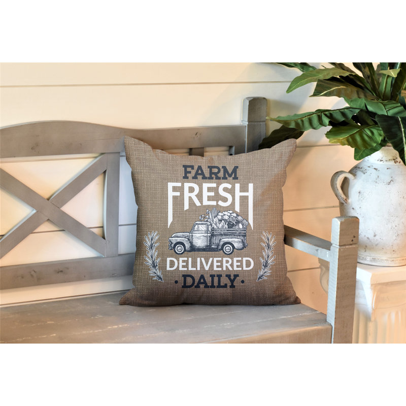 Coussin intérieur / extérieur Ringo Farm, L 19 po x H 19 po, H 15 po x l 15 po