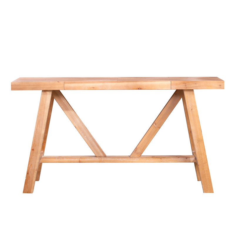 Farmhouse A- Frame Wood Console Table, 58.5"