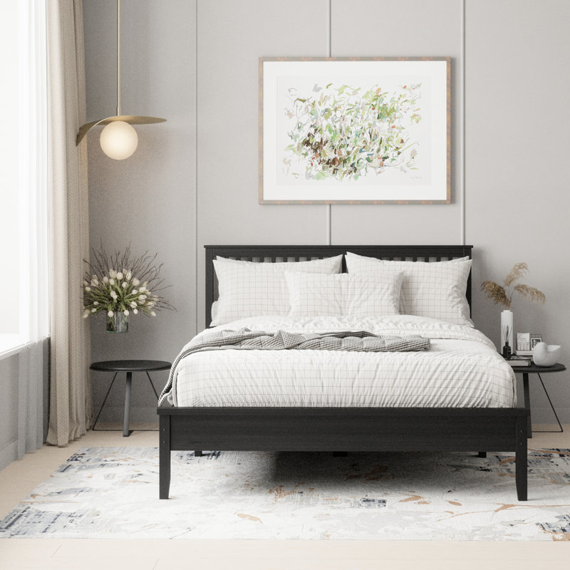 Scheller Solid Wood Platform Bed, Tobacco, Queen