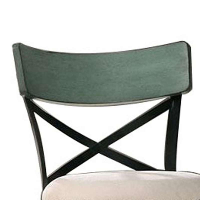 Hesser Swivel Upholstered Counter Stool with Solid Wood Frame, Counter Stool (26.5” Seat Height), Biege/ Antique Green