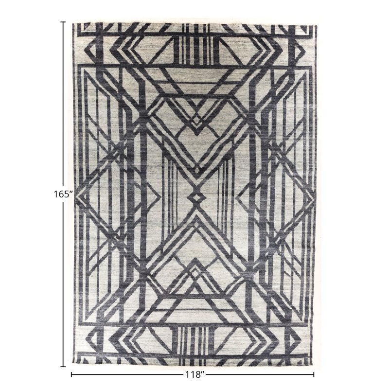 Hand Knotted Geometric Area Rug