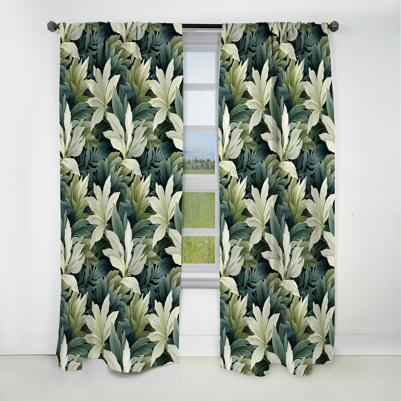 Rideau à motif floral - Rideau floral - 1 panneau, L 52 po x L 108 po