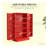 Red Kitchen Storage Cabinet with Adjustable Shelving