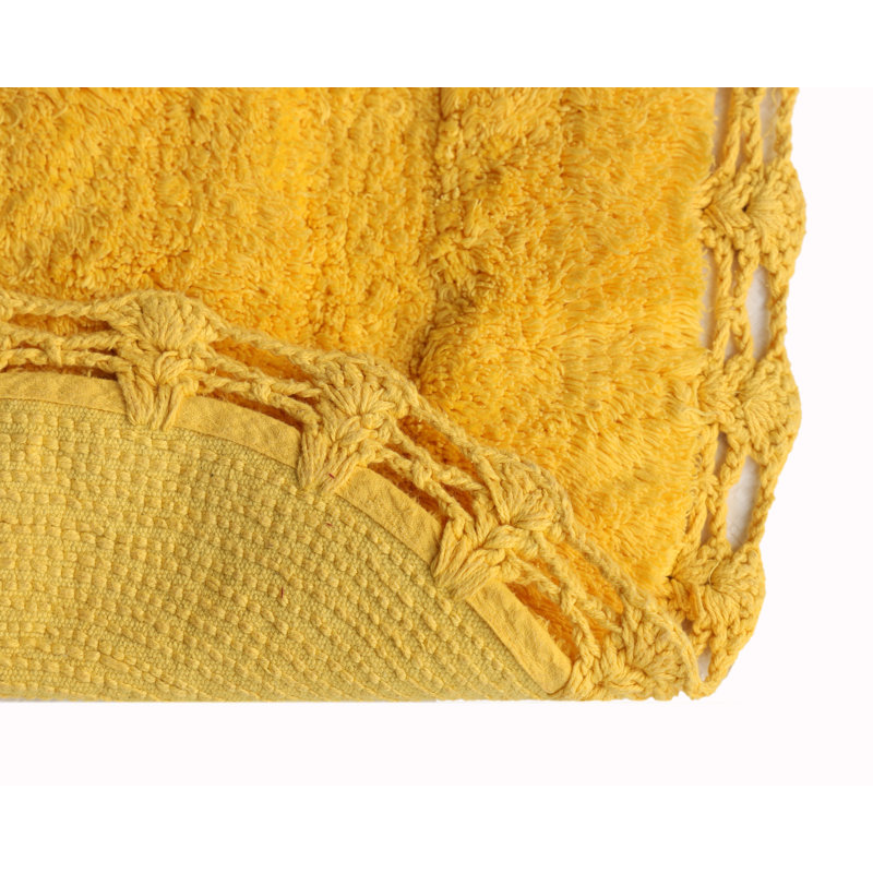 Schrick 100% Cotton Non-Slip Bath Rug, Yellow