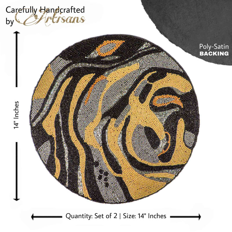 Glass Beads Abstract Round Placemat