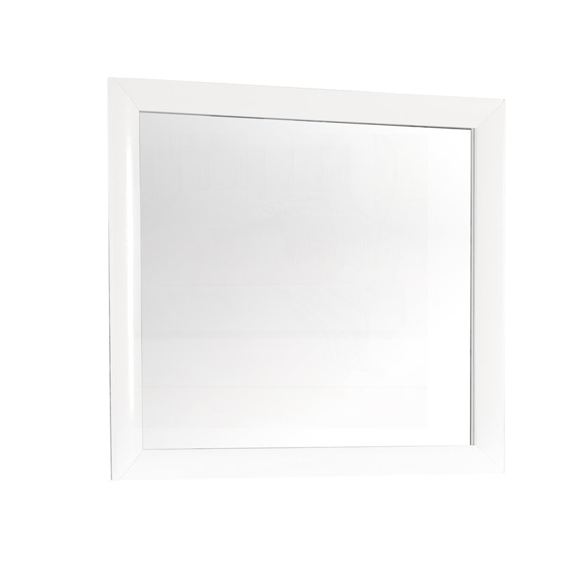 Miroir cerise, 39 po x 35 po, Blanc, Rectangle