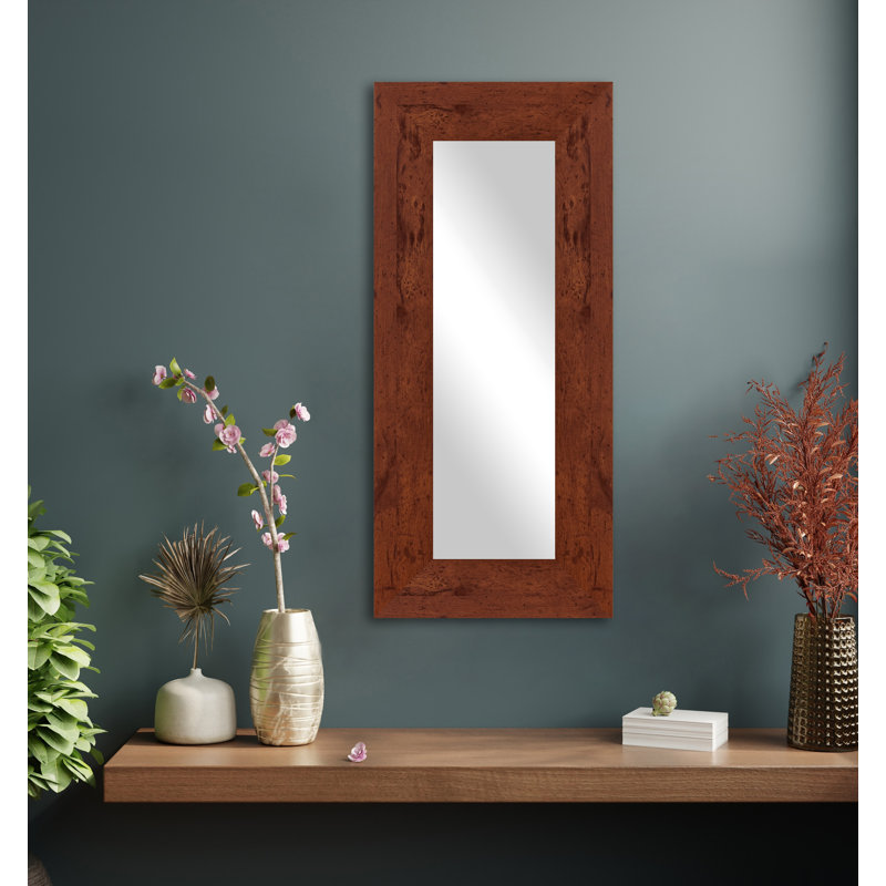 Miroir mural Gartha, 16 po x 33 po, Noyer foncé