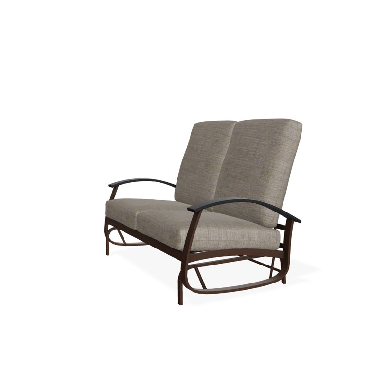 Banc oscillant avec coussins Askar, Tissage uni cendre coulée Sunbrella®, Noir P70, Kona texturé